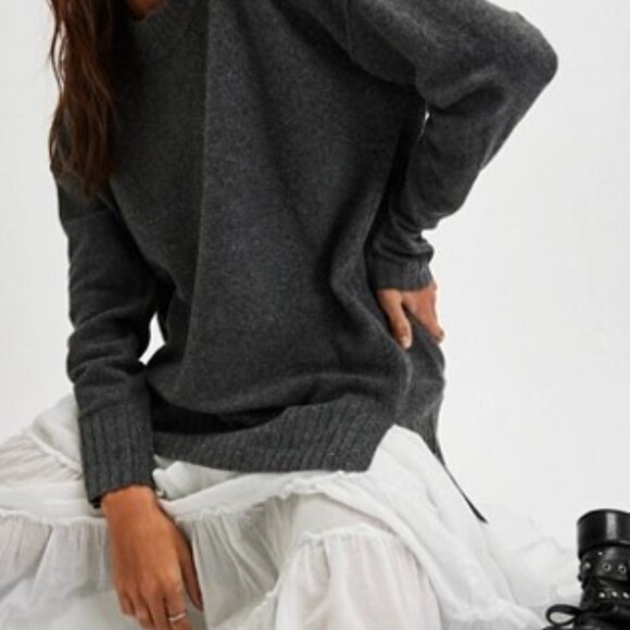 Free People Phoebe Pullover, Size Small, Dark Heather Grey - Picture 3 of 5